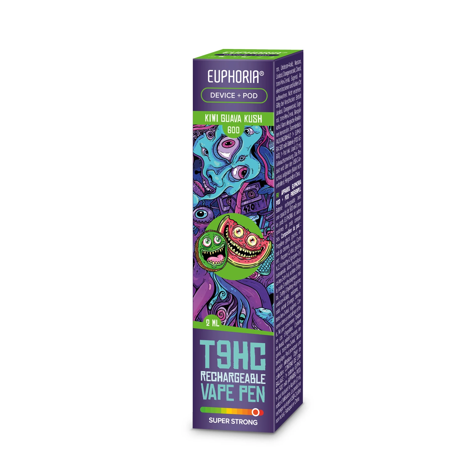 Euphoria T9HC STARTER KIT (Gerät + Pod) Kiwi Guava Kush, 2 ml
