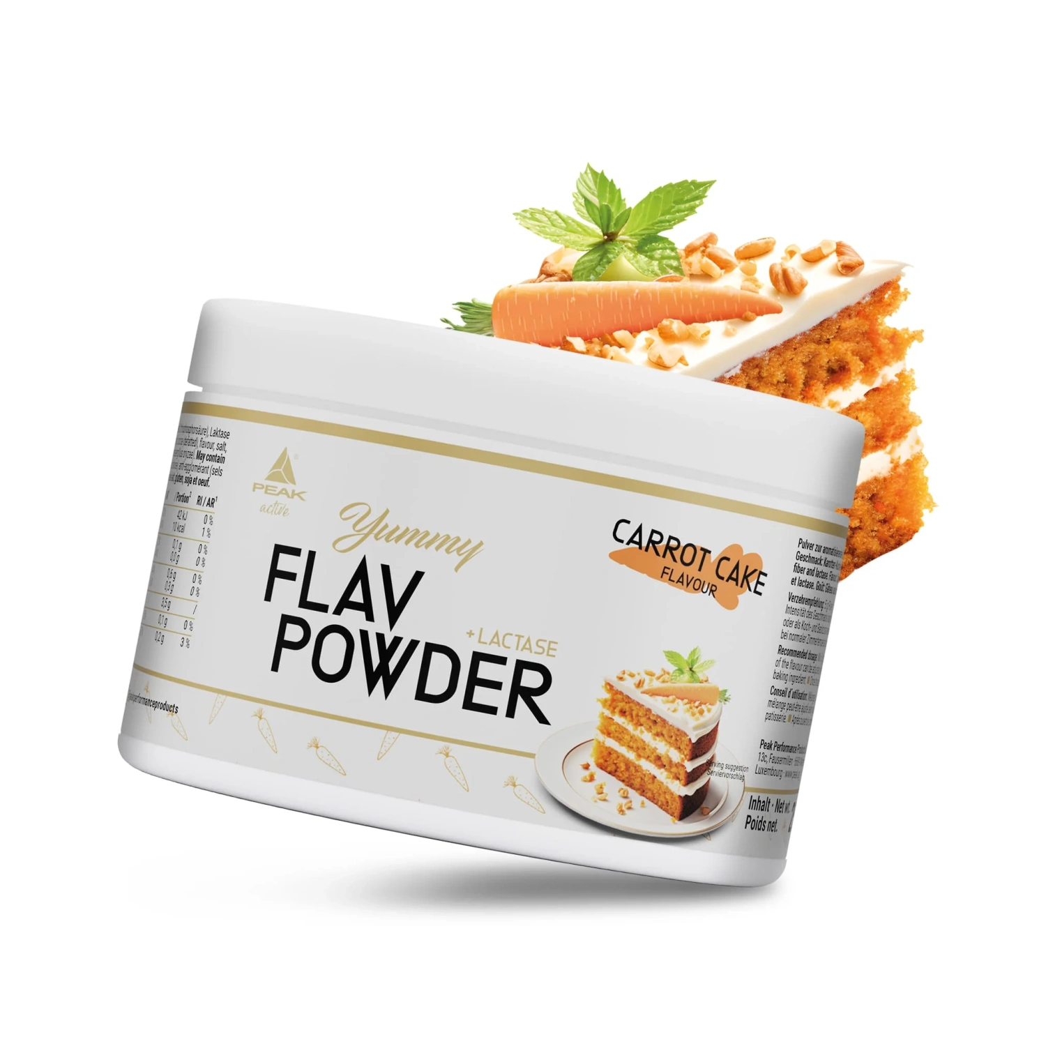 Peak Yummy Flav prašak 250 g Carrot Cake