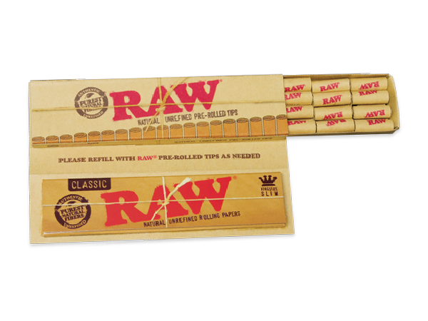 RAW Klasické tenké papiere Masterpiece Kingsize s vopred zabalenými filtrami