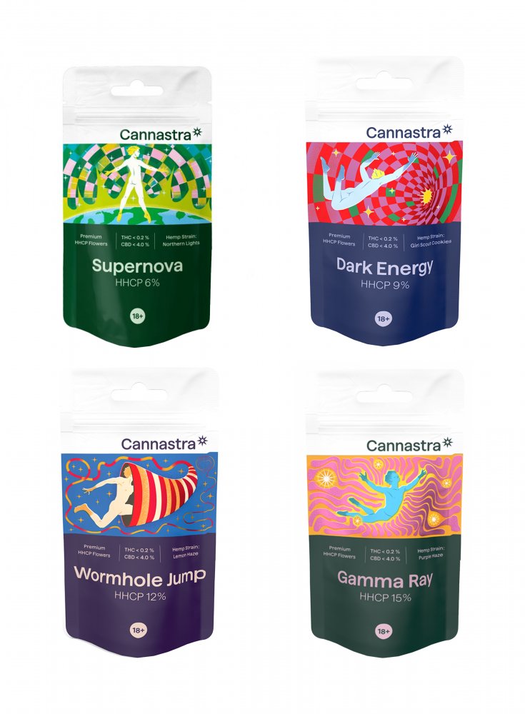 Cannastra HHCP bloemenbundel 6-15%, alles in één set - 4 x 1 g tot 100 g