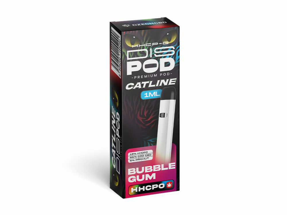Czech CBD HHCPO CATline Vape Pen disPOD Kauwgom, 10% HHCPO, 1 ml