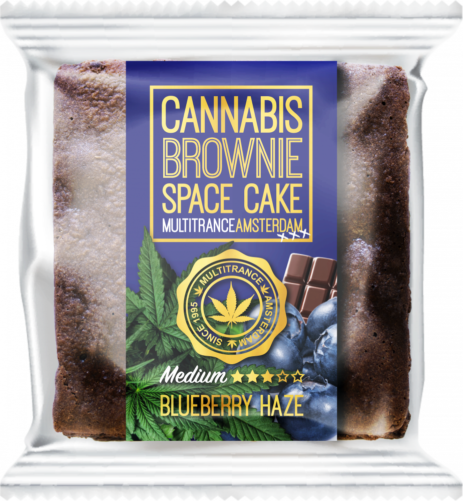 Cannabis Blueberry Haze Brownie (Medium Sativa Smaak) - Doos (24 pakjes), 2400 g