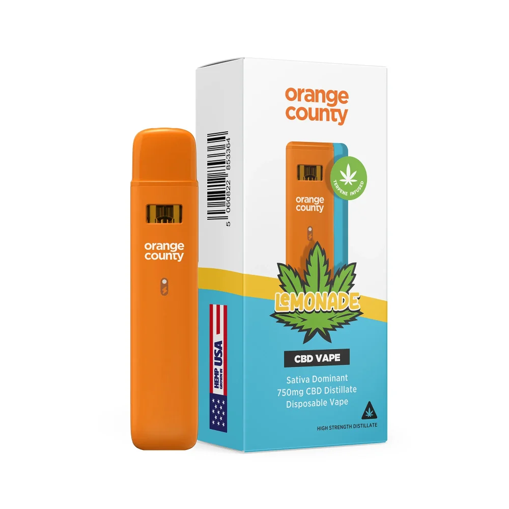 Orange County CBD Jednorazové vaporizačné pero Limonáda, 750 mg CBD, 1 ml