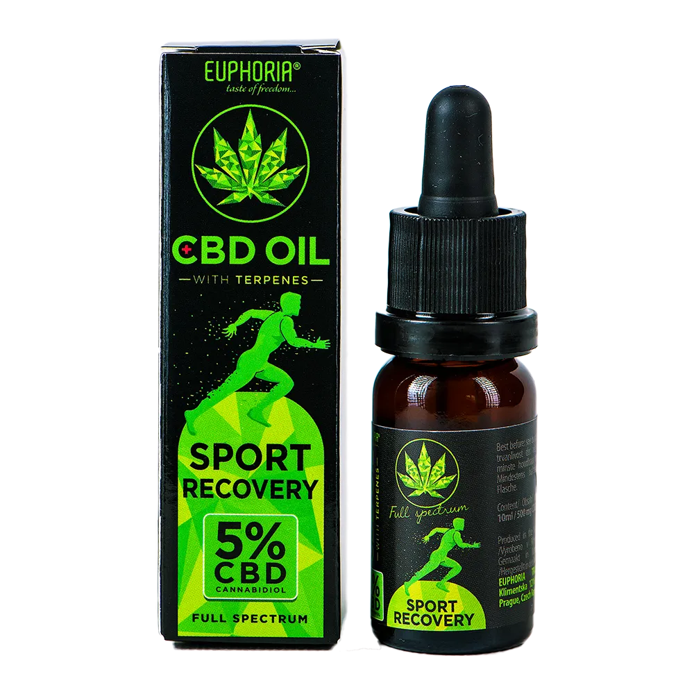 Euphoria CBD olej 5% s terpénmi 10 ml, 500 mg - Sport Recovery