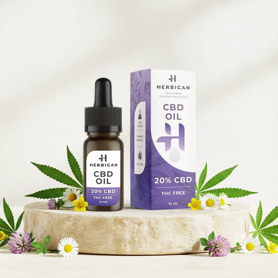 Herbican CBD olej bez THC, 20 %, 10 ml