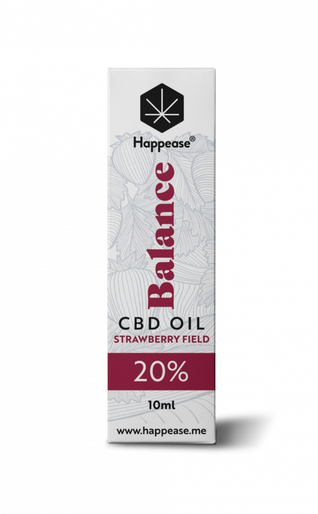 Happease Balance CBD Olej Strawberry Field, 20 % CBD, 2000 mg, 10 ml