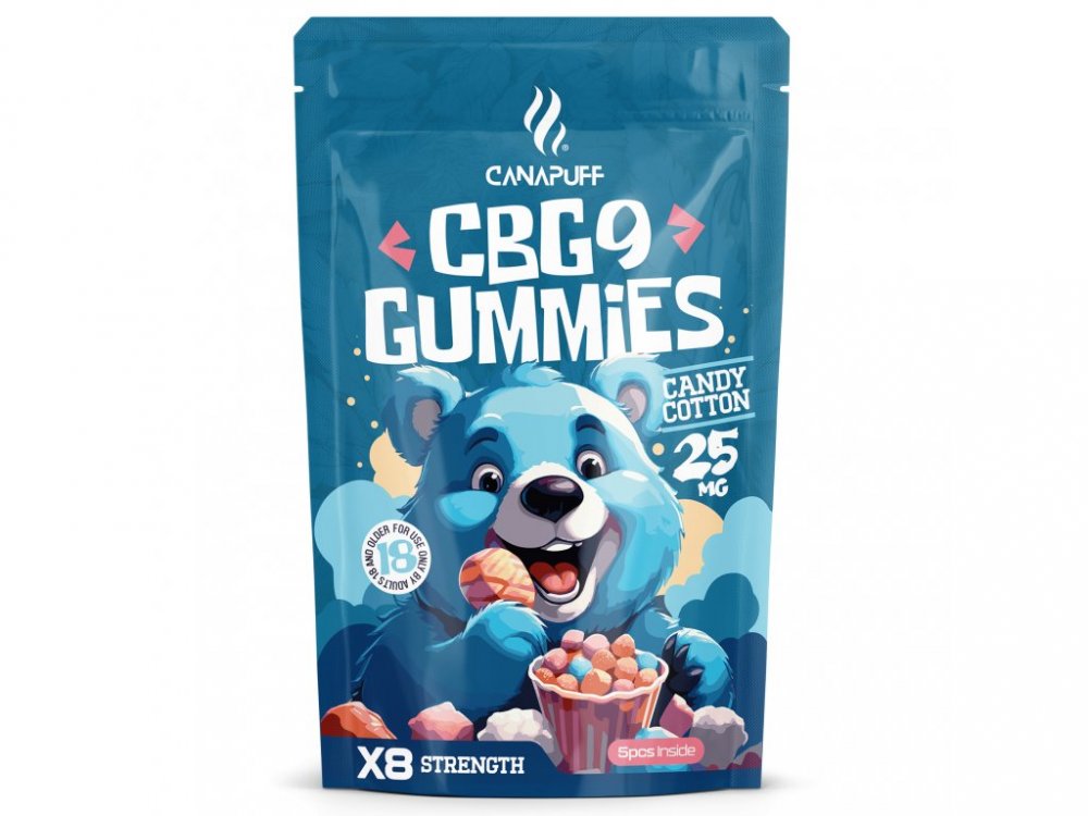 CanaPuff CBG9 Gummies Candy Cotton, 5 stuks x 25 mg CBG9, 125 mg