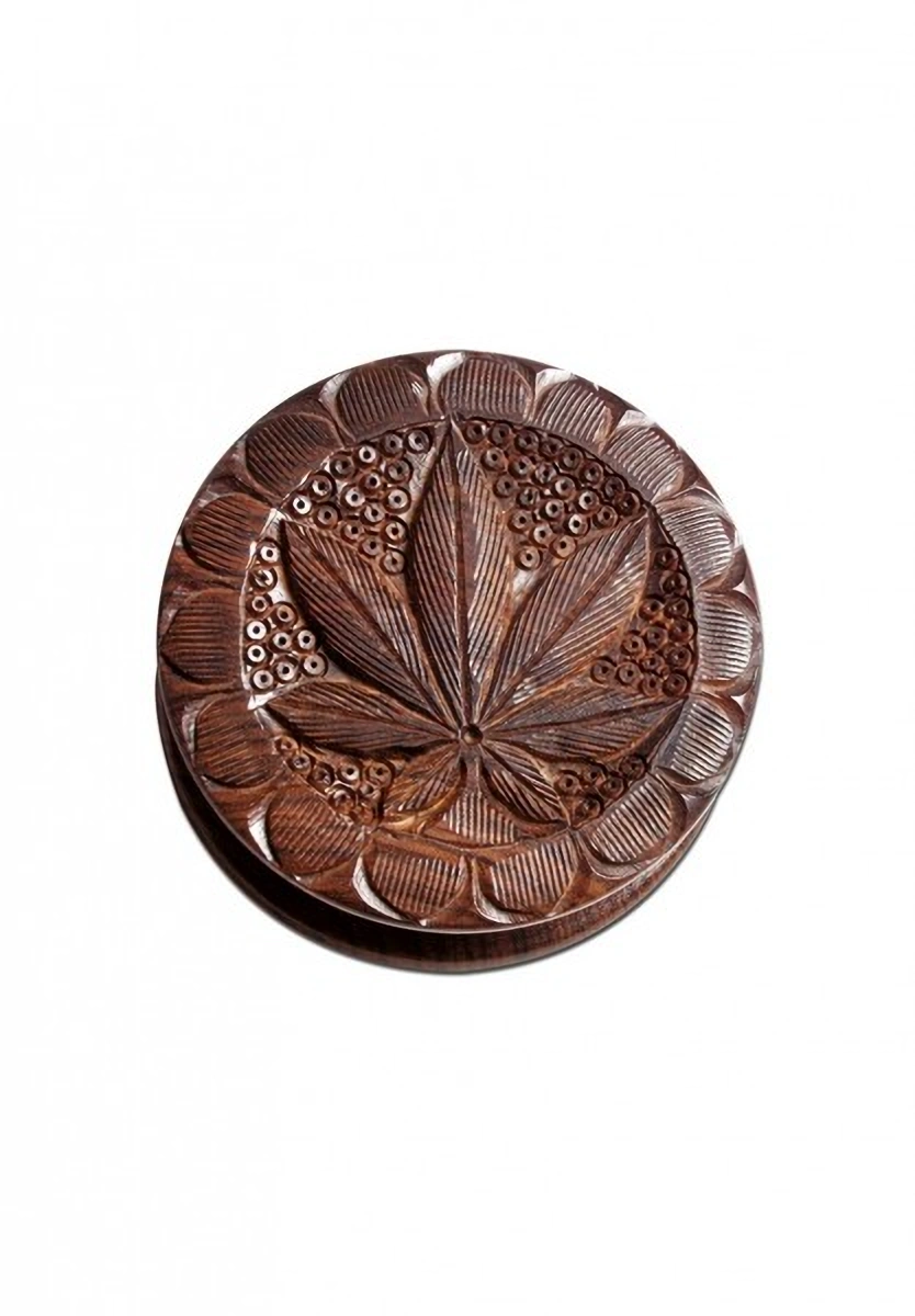 Palissander Grinder 'Leaf' 2-delig gesneden, 75 x 30 mm