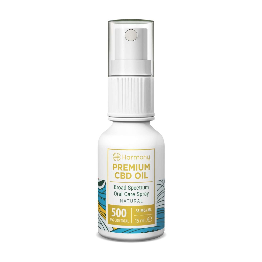 Harmony CBD sprej na ústnu starostlivosť 500 mg, 15 ml, prírodný