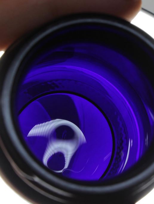 Miron Sklenená fialová nádoba so širokým hrdlom, 100 ml