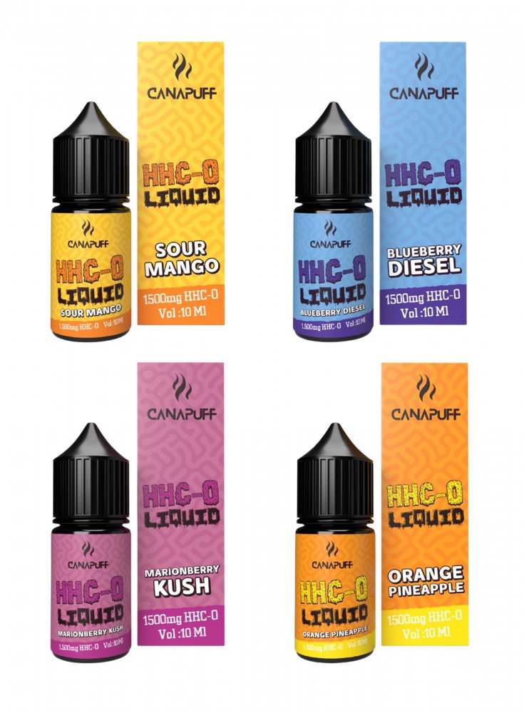 CanaPuff HHCO Liquids, Alles-in-één set - 4 smaken x 10 ml