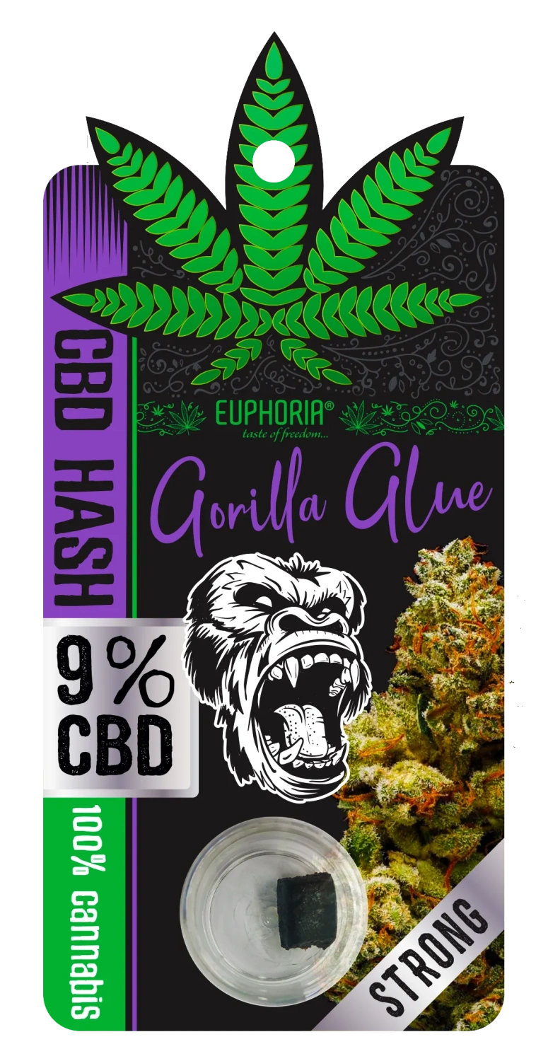Euphoria CBD Hash 9% Gorilla Glue, 1 g