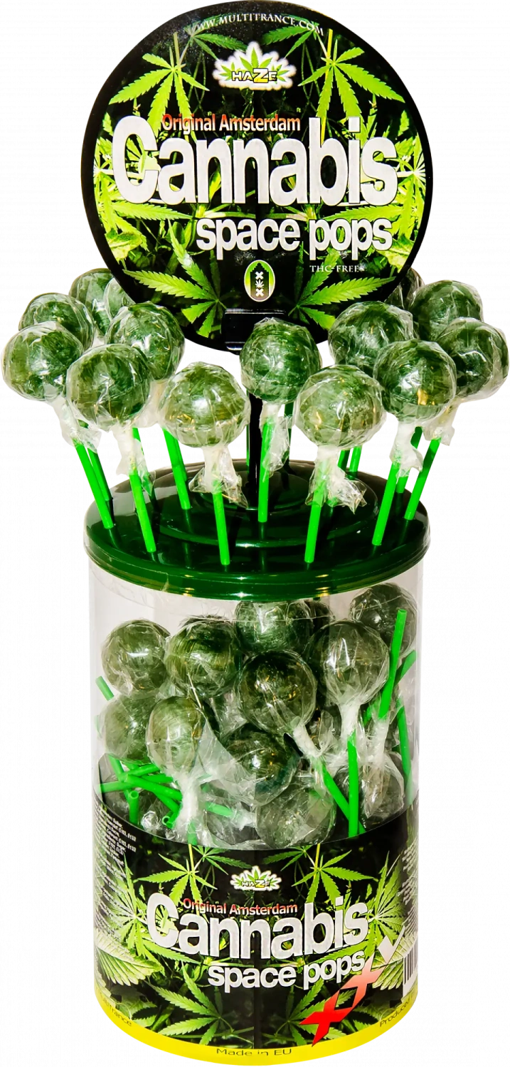 Haze Cannabis XXL Space Pops – Displaycontainer (70 lollies), 30 g