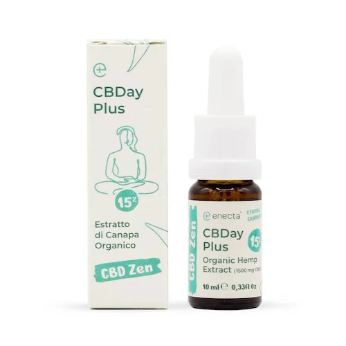 Enecta CBDay Plus Organický konopný extrakt CBD olej 15%, 1500 mg, 10 ml