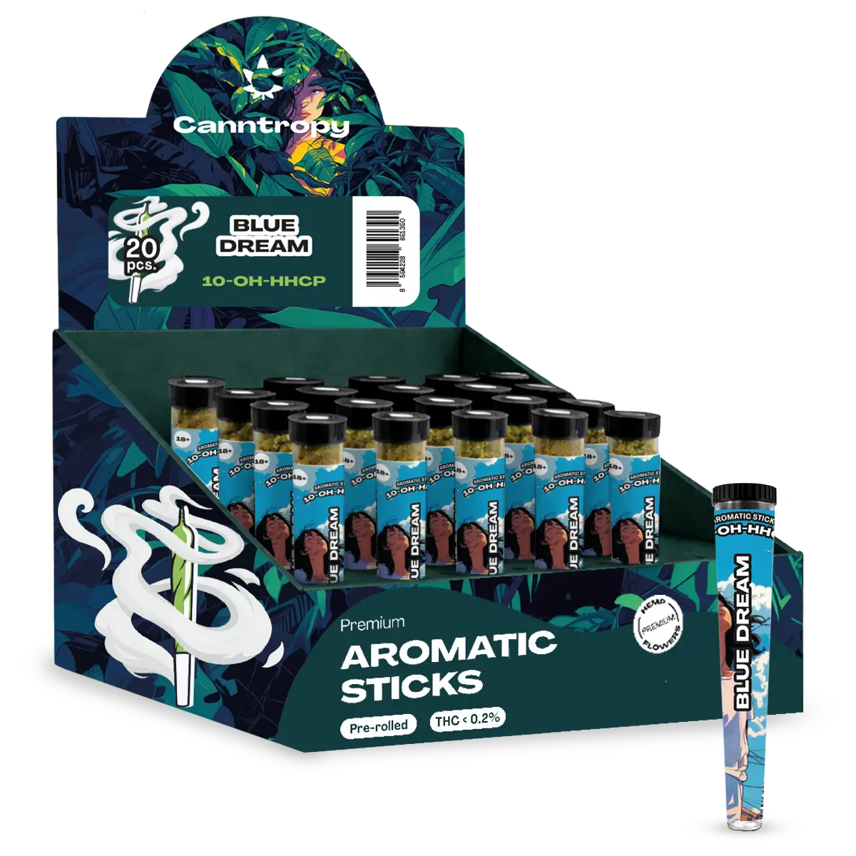 Canntropy 10-OH-HHCP Prerolls Blue Dream, Display box 20 pcs