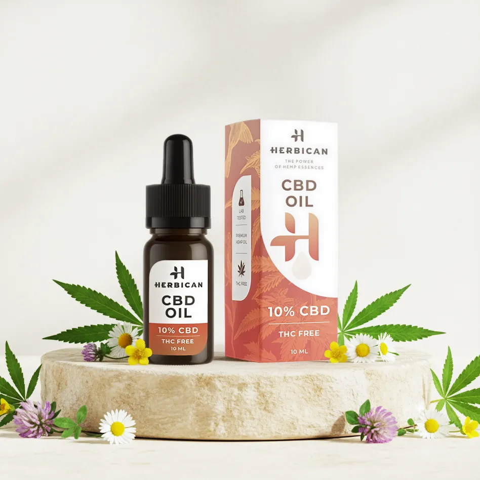 Herbican CBD olej bez THC, 10 %, 10 ml