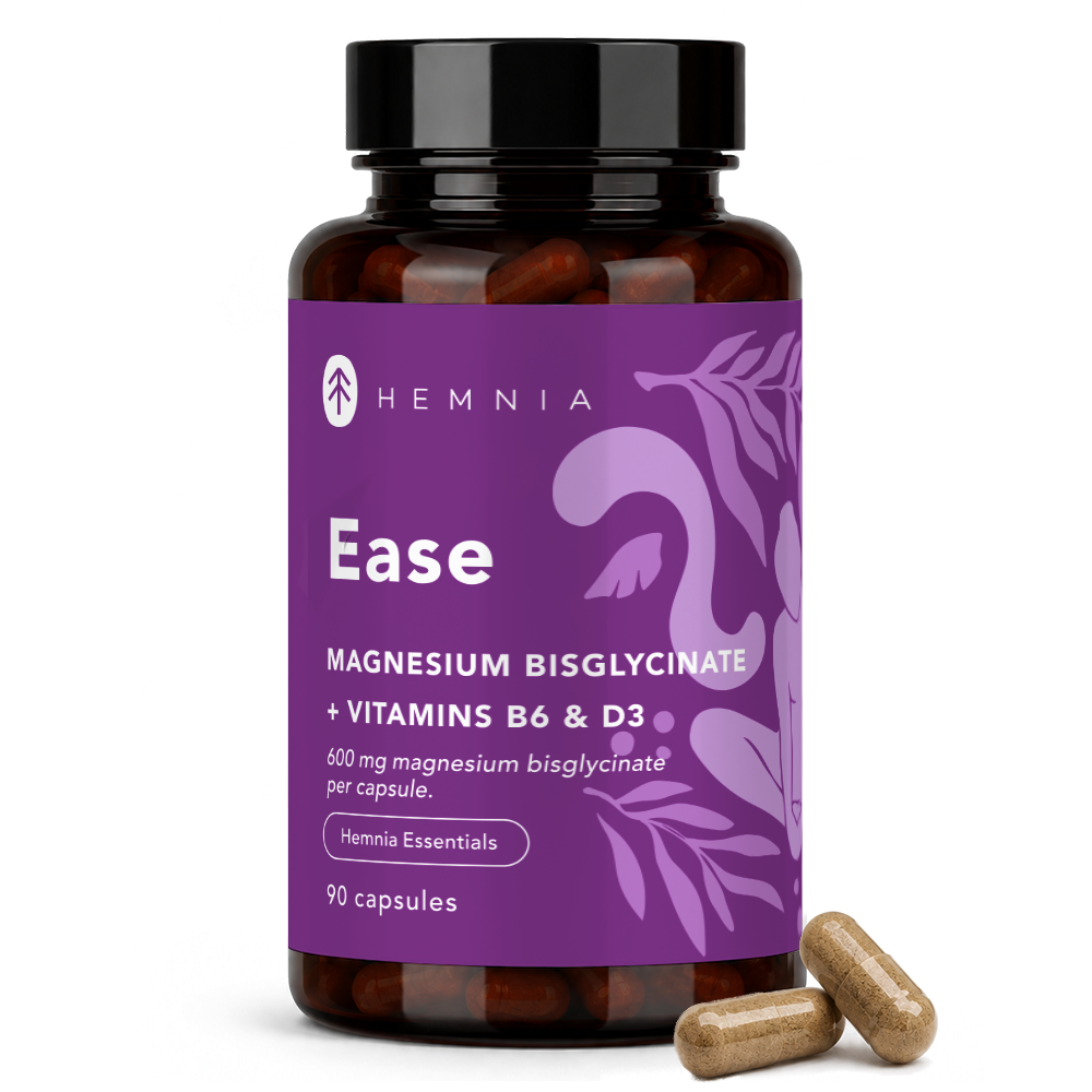 Hemnia Ease, magnezijev bisglicinat, vitamin D3 i B6, 90 kapsula