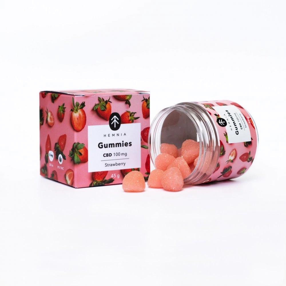 Hemnia CBD gumene bombone bomboni, jagoda, 500 mg CBD, 100 kom x 5 mg