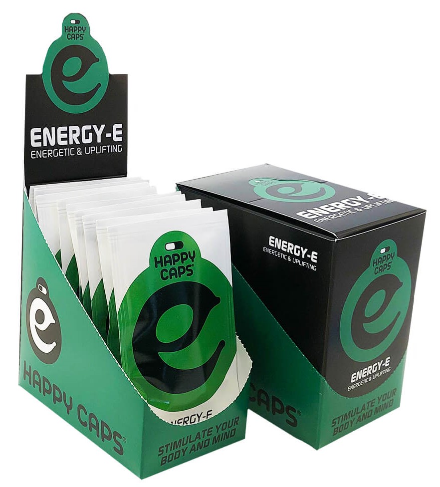 Happy Caps Energy E - Energiespendende und aufmunternde Kapseln, Schachtel mit 10 Stück, 40 g