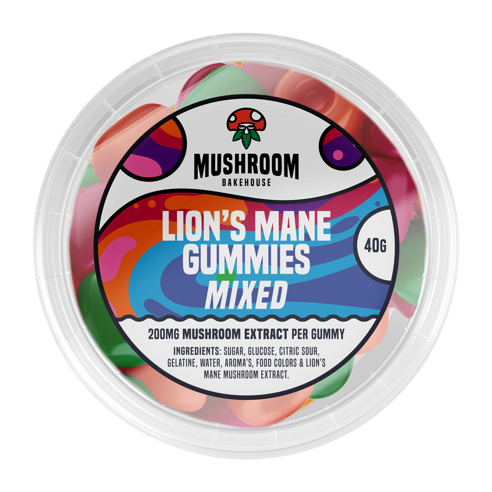 Mushroom Bakehouse leeuwenmanen gummies Gemengd, 200 mg, 40 g