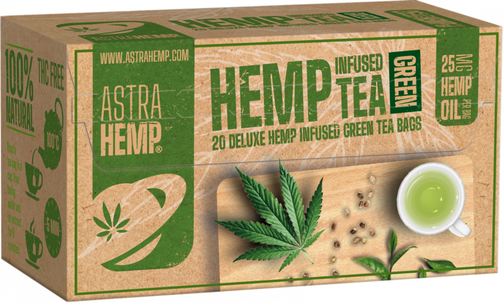 Astra Hennep Groene Thee 25 mg Hennepolie (Doos van 20 Theezakjes), 40 g