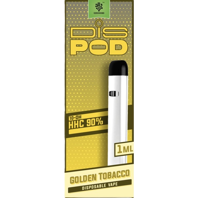 Czech CBD 10-OH-HHC Vape Pen disPOD Golden Tobacco, 90% 10-OH-HHC, 1 ml