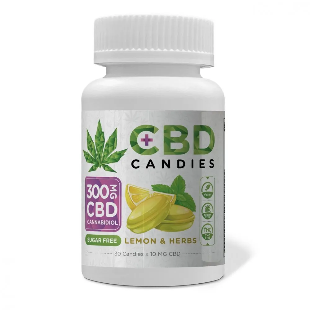 Euphoria CBD cukríky Citrón a bylinky 300 mg CBD, 30 ks x 10 mg, 120 g