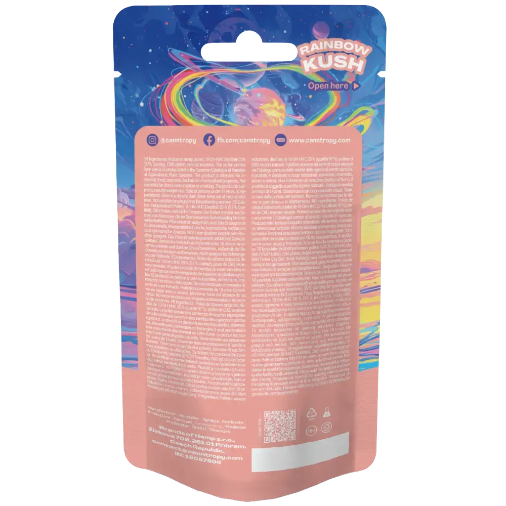 Canntropy 10-OH-HHC Hash Rainbow Kush, 10-OH-HHC 97% kwaliteit, 1 g - 100 g