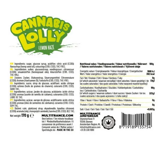 Cannabis Lemon Haze lízatká – darčeková krabička (10 lízatiek)
