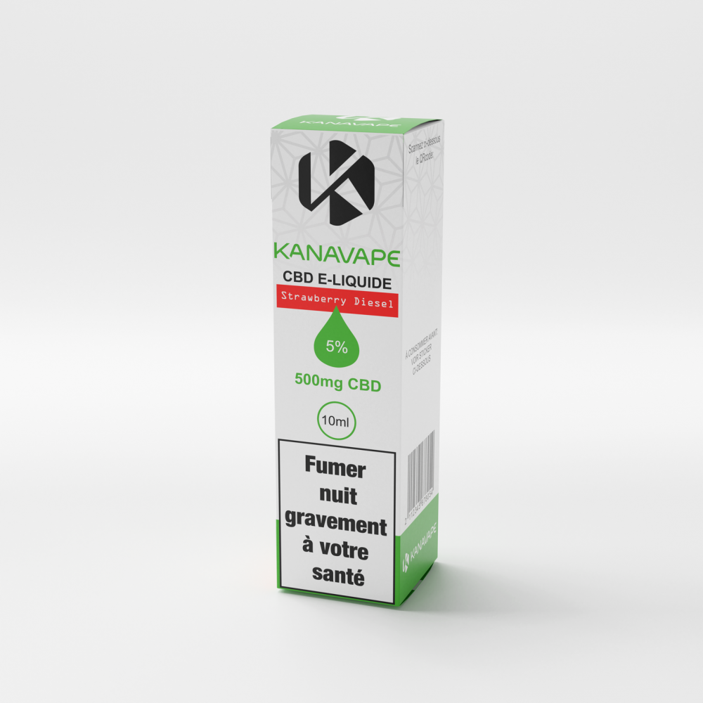Kanavape Aardbei Diesel vloeistof, 5 %, 500 mg CBD, 10 ml