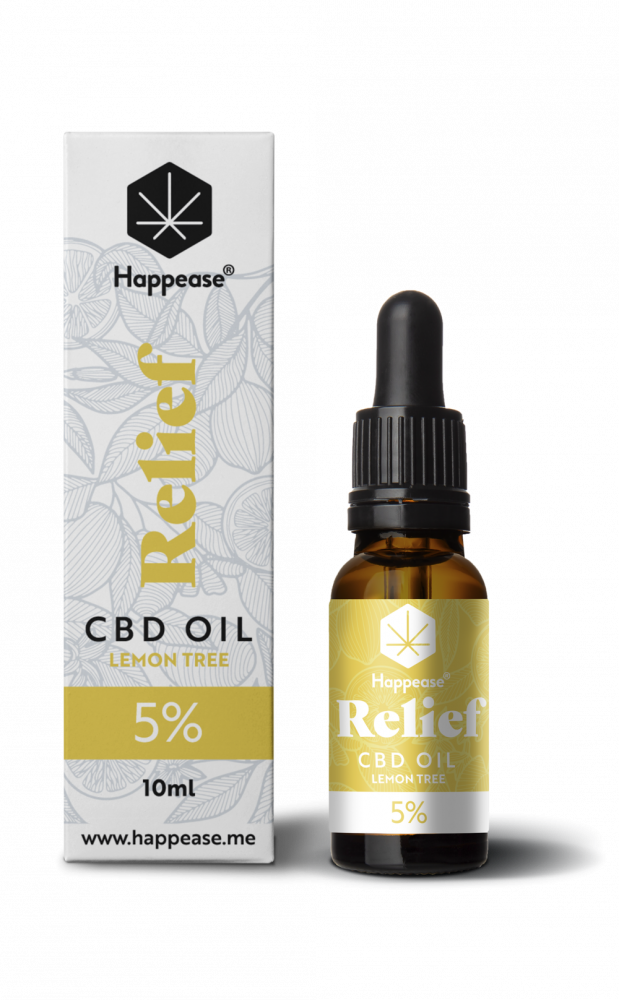 Happease Relief CBD Oil Lemon Tree, 5 % CBD, 500 mg, 10 ml