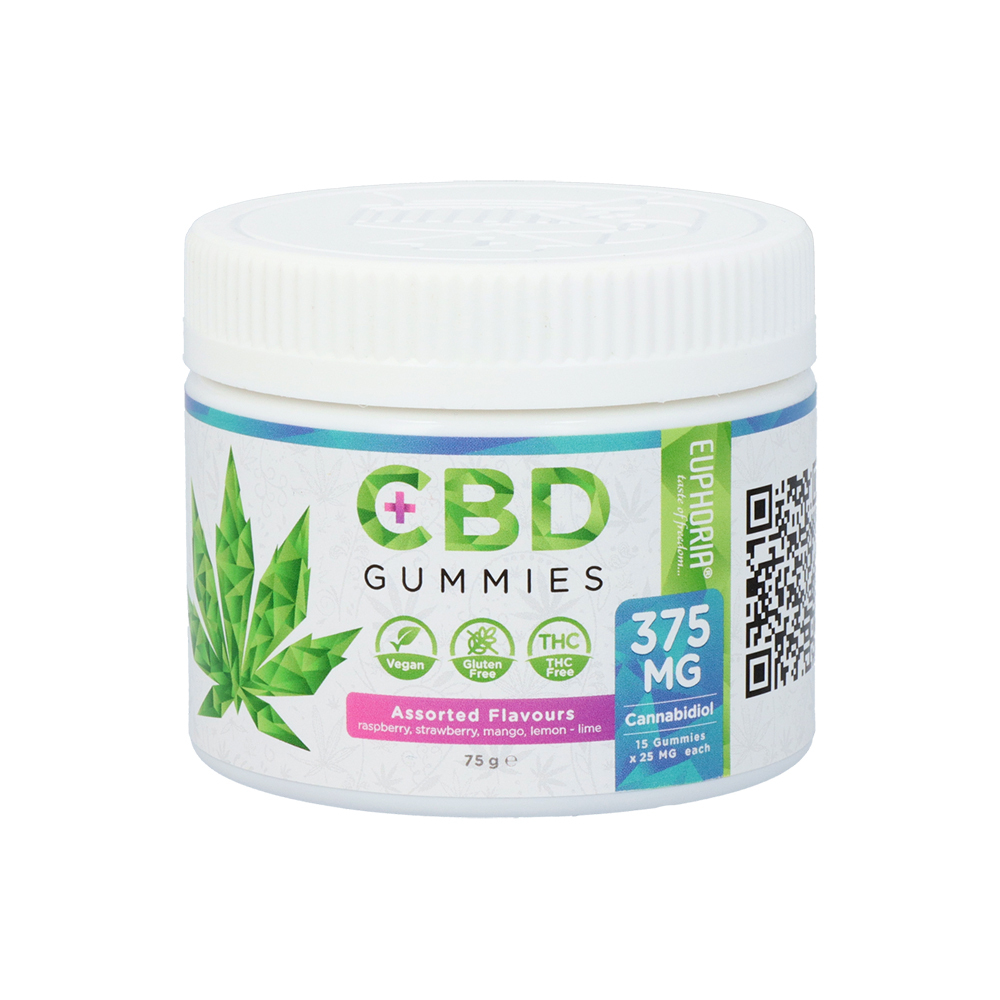 Euphoria CBD Gummies 375 mg, 15 stuks x 25 mg