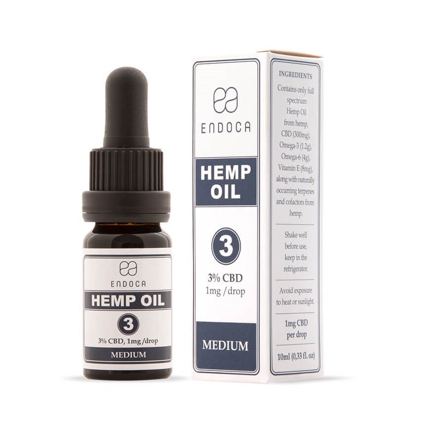 Endoca Konopný olej 300 mg CBD (3%), 10 ml