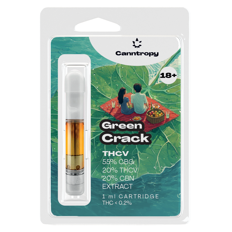 Canntropy Náplň THCV Zelená trhlina - 20 % THCV, 60 % CBG, 20 % CBN, 1 ml