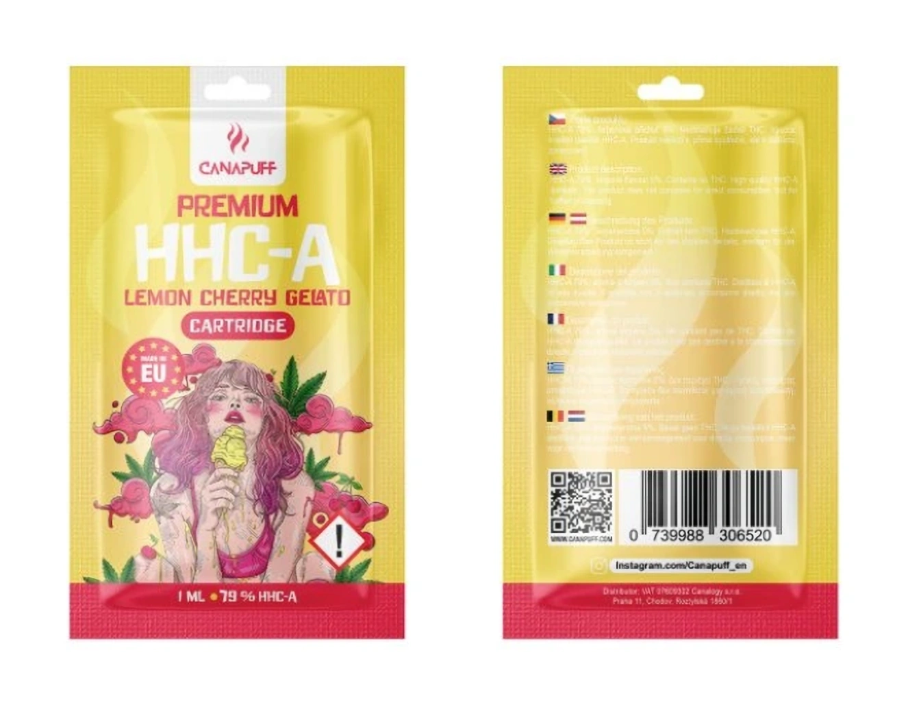 CanaPuff HHC-A-patroon Citroenkers Gelato, HHC-A 79%, 1 ml