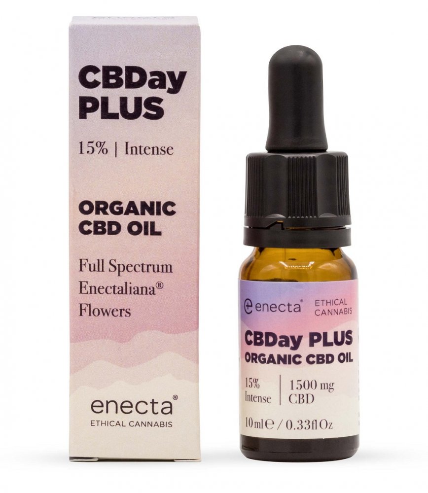 Enecta CBDay Plus Intense Full Spectrum CBD olej 15%, 1500 mg, 10 ml