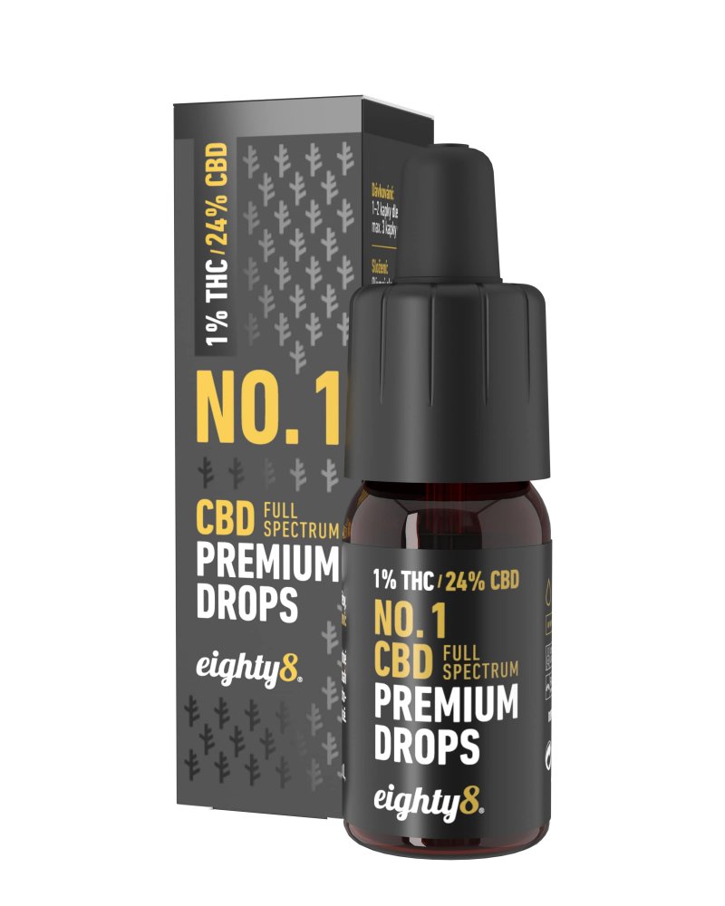 Eighty8 Nr. 1 CBD-druppels, 24% CBD, 1% THC, 10 ml