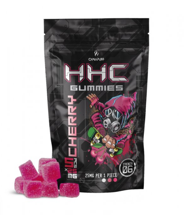 CanaPuff HHC Gummies Kers, 5 stuks x 25 mg, 125 mg