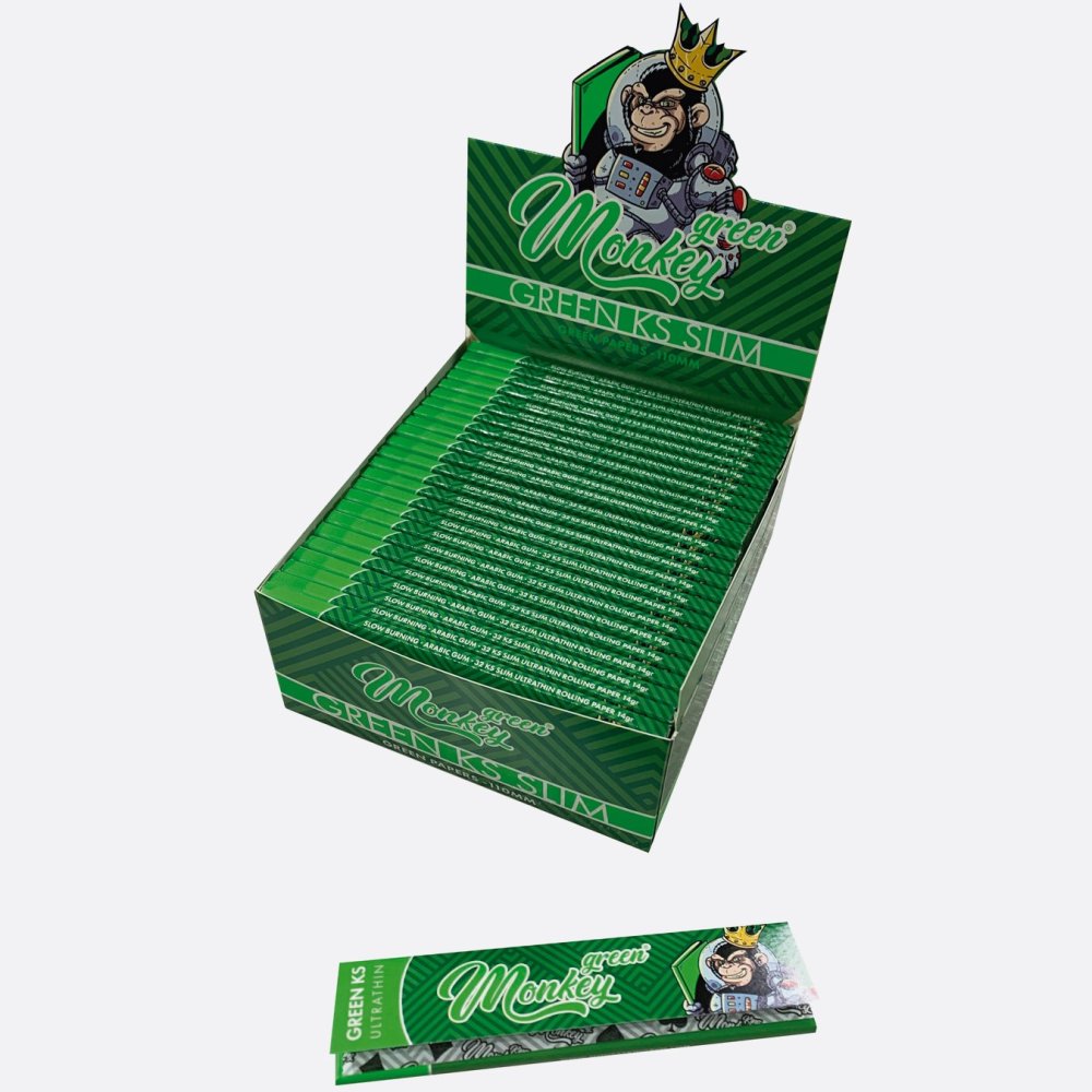 Monkey King Zelené tenké rolovacie papieriky KS