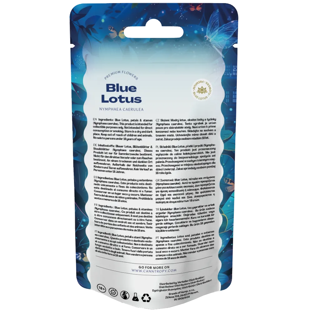 Canntropy Blaue Lotusblume (Nymphaea Caerulea) Blütenblätter & Staubgefäße, 10 g - 100 g