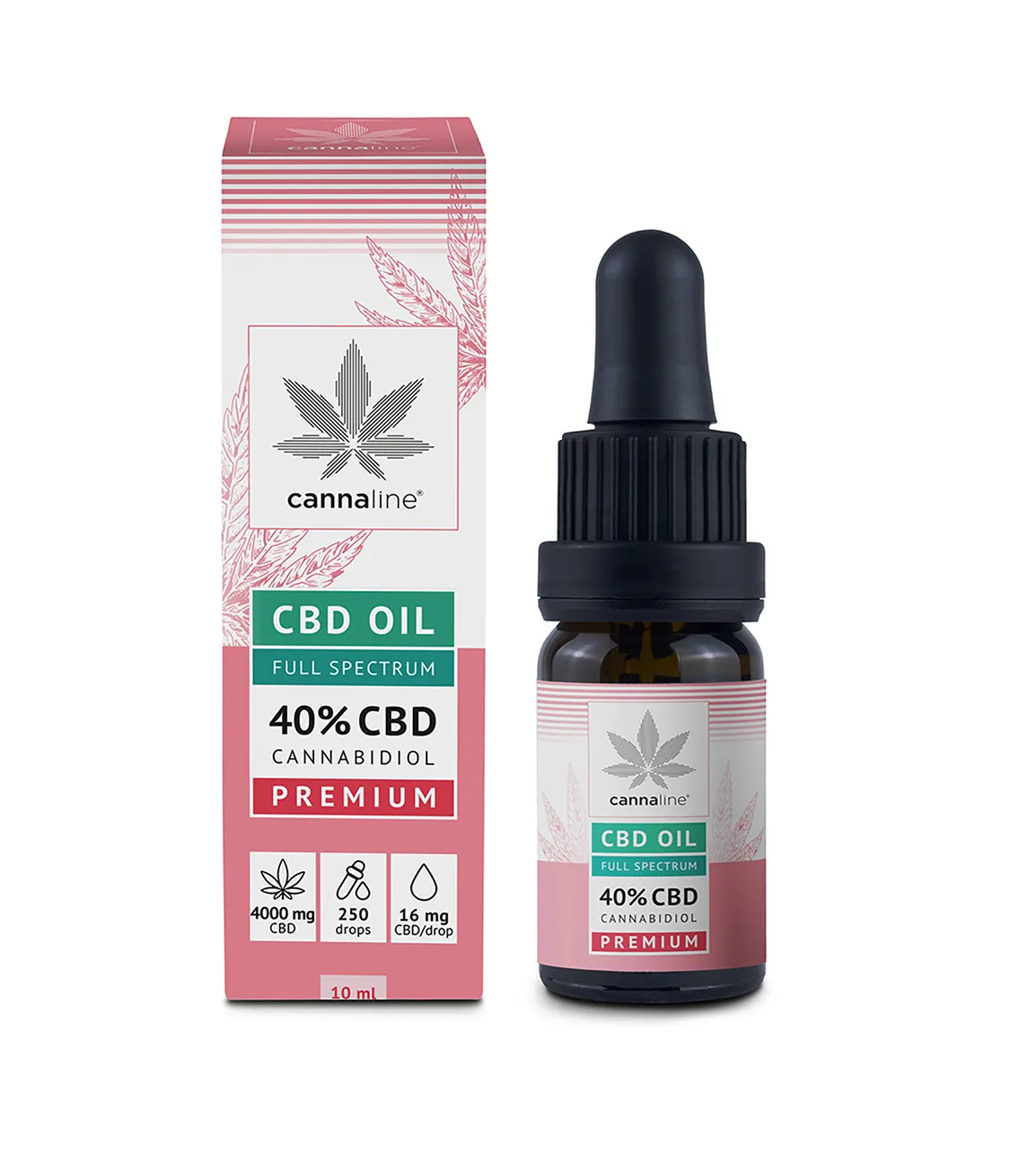 CANNALINE Premium CBD konopný olej 40%, 4000 mg, 10 ml