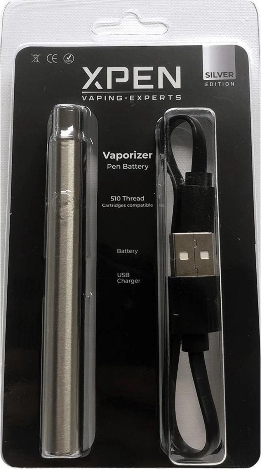 X-Pen Zilver Vape-pen batterij met 510 draad + Usb oplader