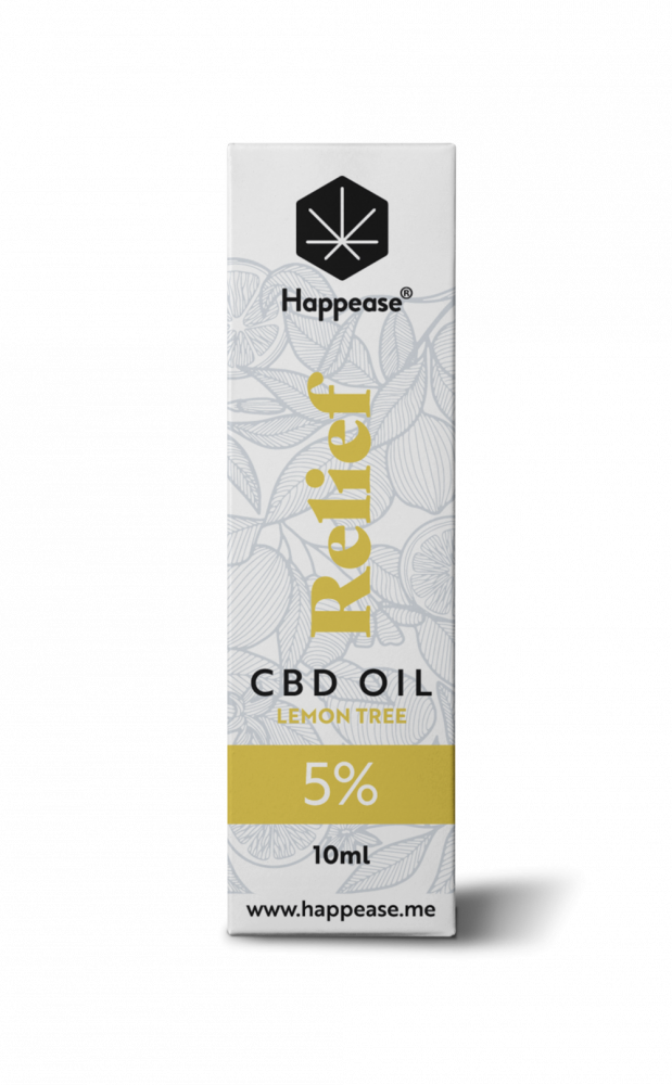 Happease Relief CBD Oil Lemon Tree, 5 % CBD, 500 mg, 10 ml