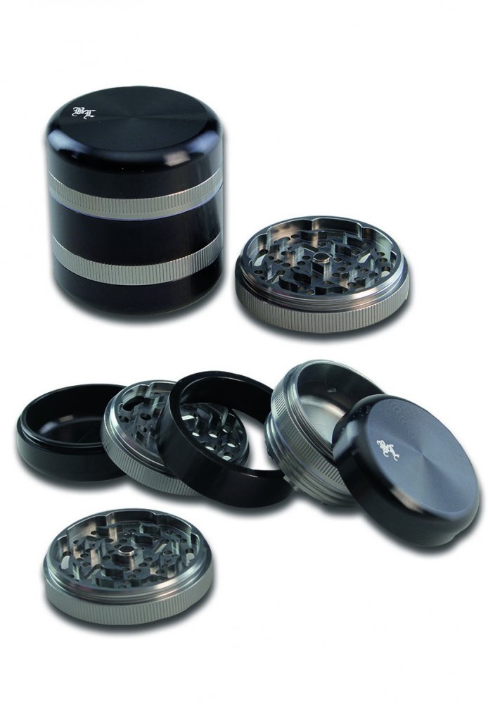 'BL' Aluminium Grinder 5-delig grijs/zwart