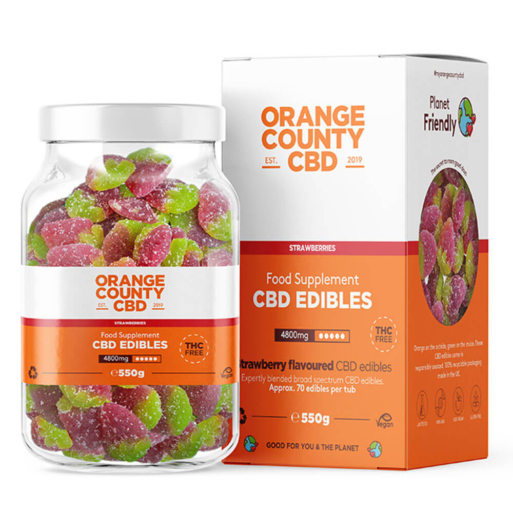 Orange County CBD Gummies Aardbeien, 70 stuks, 4800 mg CBD, 550 g