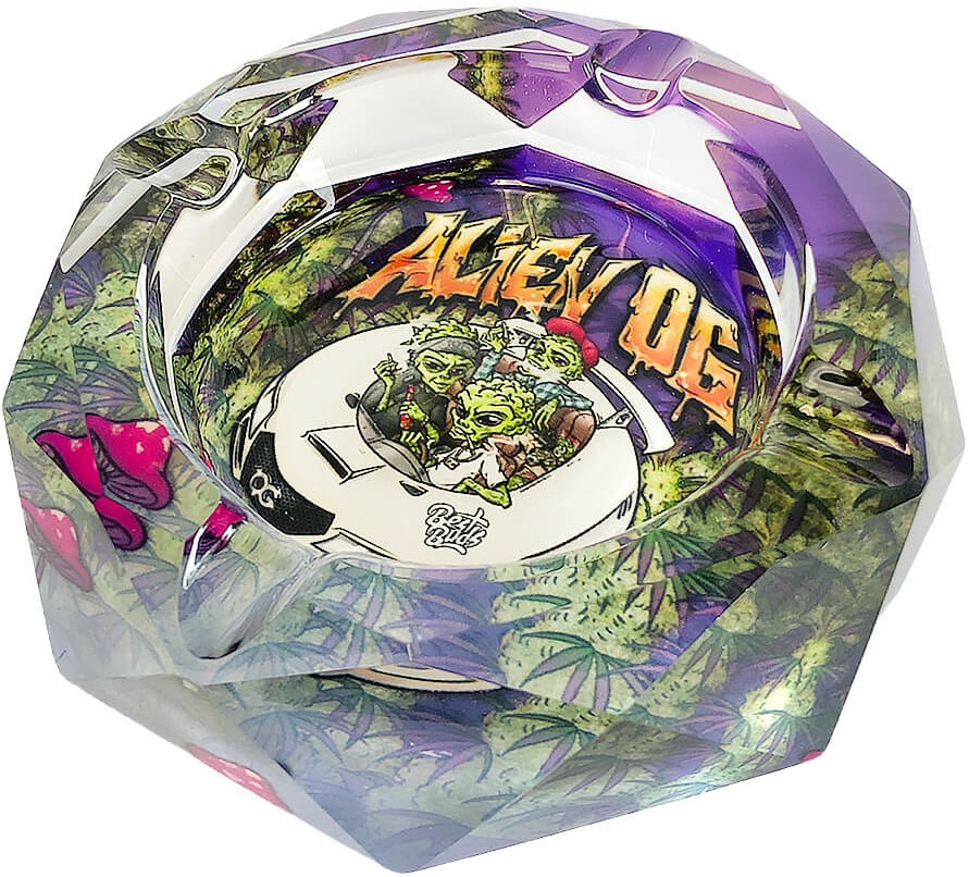 Best Buds Krištáľový popolník s darčekovou krabičkou, Alien OG