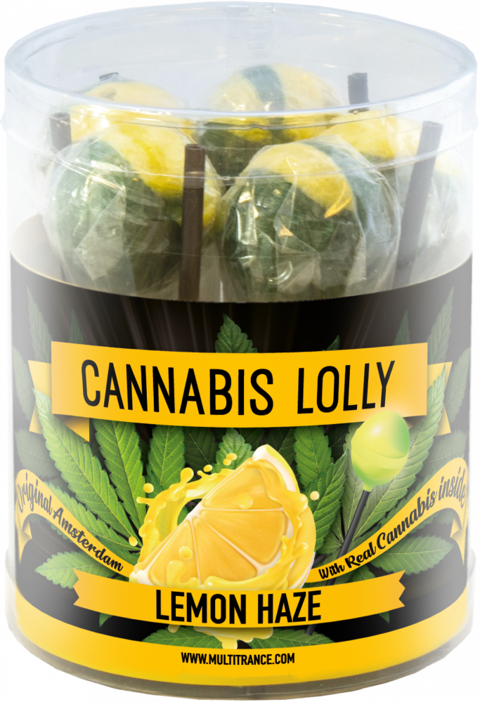 Cannabis Lemon Haze Lollies – Geschenkdoos (10 Lollies), 24 dozen in een doos, 4320 g