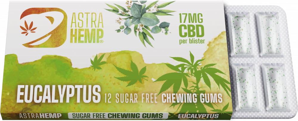 Hemp Planet Konopné žuvačky s príchuťou eukalyptu, 17 mg CBD, 17 g