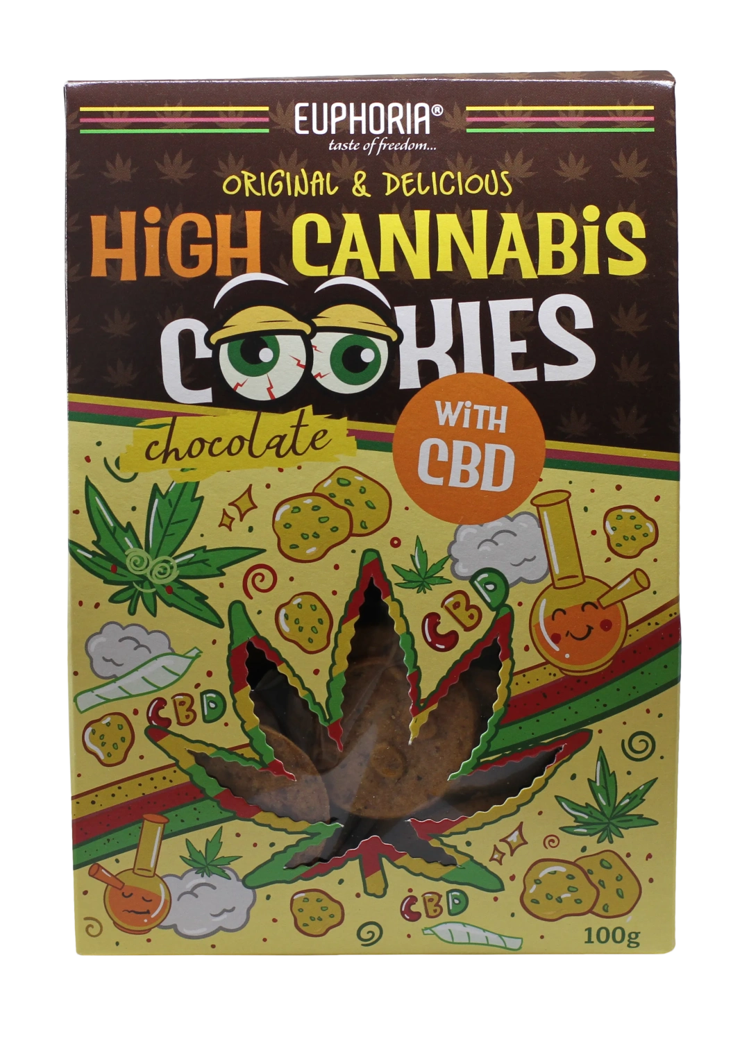 Euphoria High Cannabis Chocolate cookies s CBD, 100 g