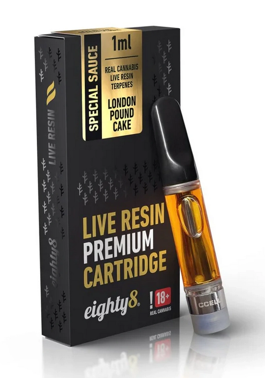 Eighty8 CBD Cartridge London Pound Cake živé živicové terpény, 1 ml